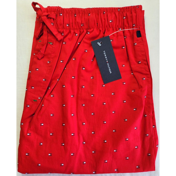 Tommy Hilfiger Men’s Pajama Lounge Sleep Pants Large Red Allover Logo MSRP$42 - Picture 7 of 7